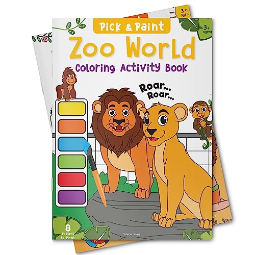 Image of Pick and Paint Coloring Activity Book For Kids: Zoo World