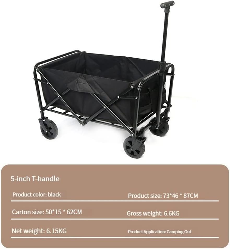 JSEIAJB High-Capacity Trailer Camping Storage Car Portable Folding Wagon Utility Outdoor Camping Garden Cart(E)