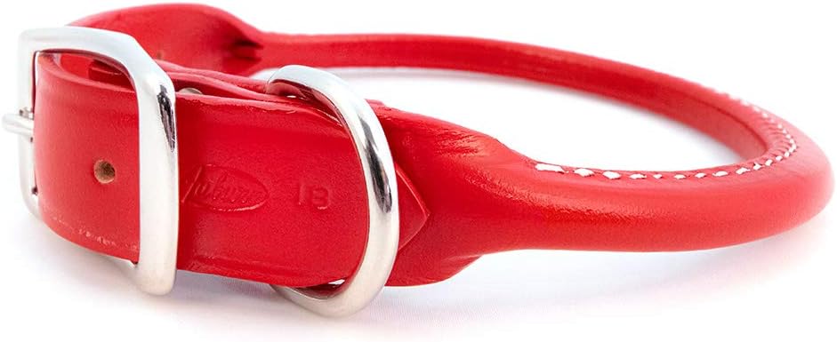 Auburn Leathercrafters Round - Rolled Dog Collar 3/8x12 BURG