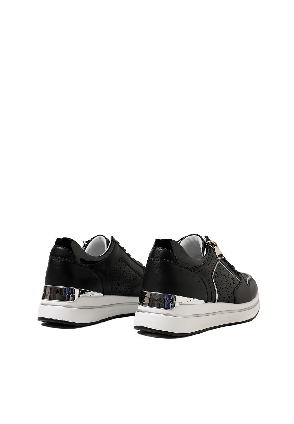 QUEEN HELENA Sneakers con Zip Laterale Scarpe da Ginnastica con Plateau Casual Donna X30-1