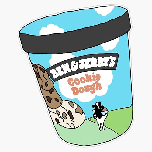 Ben N Jerry - Adhesivo de vinilo para masa de galletas, impermeable, para laptop, pared, ventana, 5 pulgadas