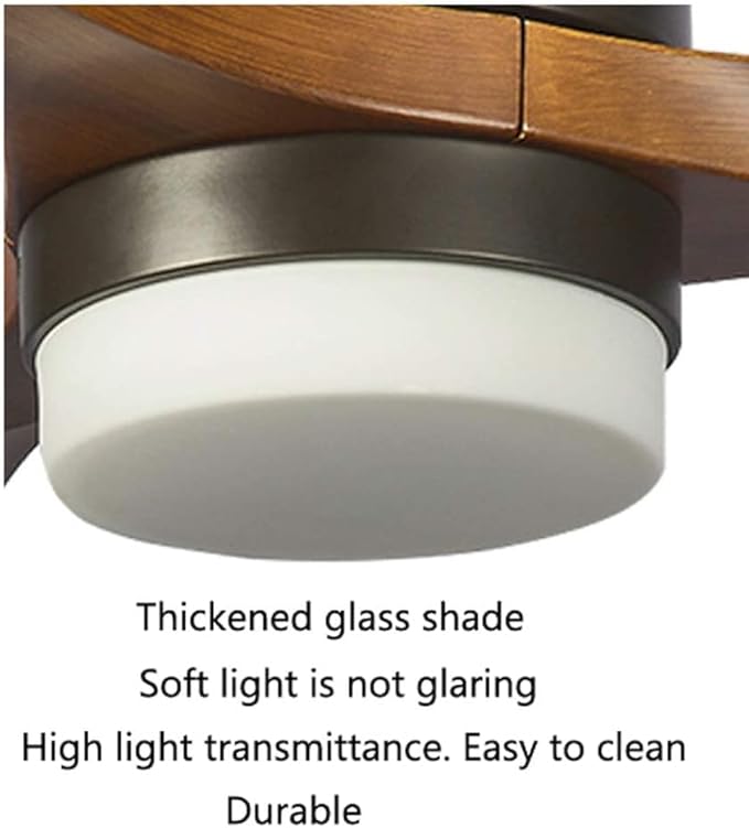 UTOQIA Plafondventilator Lamp 52 "ABS Blad Plafond Ventilator Licht Moderne Metalen Plafond Ventilator Licht Woonkamer Mute Nordic LED Afstandsbediening Fan Licht Plafondventilator met Verlichting photo 3