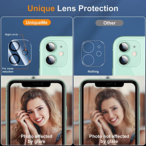 Image of UniqueMe Tempered Glass High Definition Scratch Resistant Camera Lens Protector for iPhone 11 (6.1 inch) 2 Pack