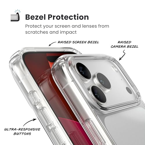 Image of Speck Presidio Perfect Clear for iPhone 17 Pro Max Case, Slim Protective Case, Clear /Clear /Silver