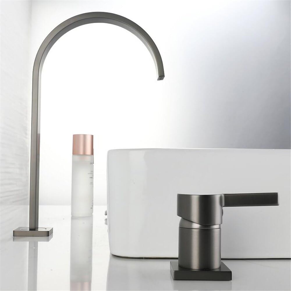 Robinet de salle de bain deux trous gris lavabo haut de gamme