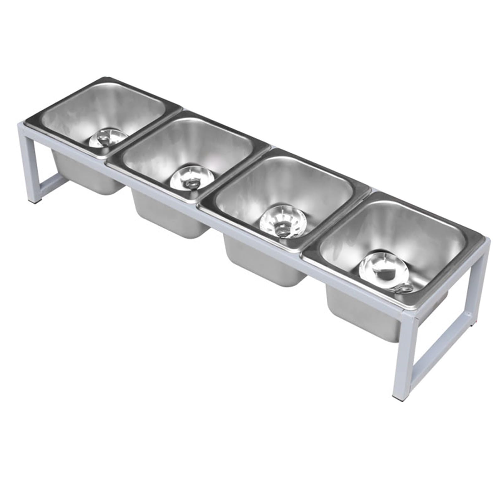 WDSOPK Commercial Spice Rack Set, Topping Station Organizer Condiment Container Dispenser, Seasoning Sauce Salad Jam Ingredients Condiment Racks for Kitchens Buffets (Silverb 65.5x18.5x13.5cm)