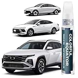 Car Touch up Paint(W6H Serenity White Pearl) Compatible with Hyundai, Car Paint Pen Scratch Repair Two-In-One Touch Up Paint, Premium Car Scratch Remover for Deep Scratches