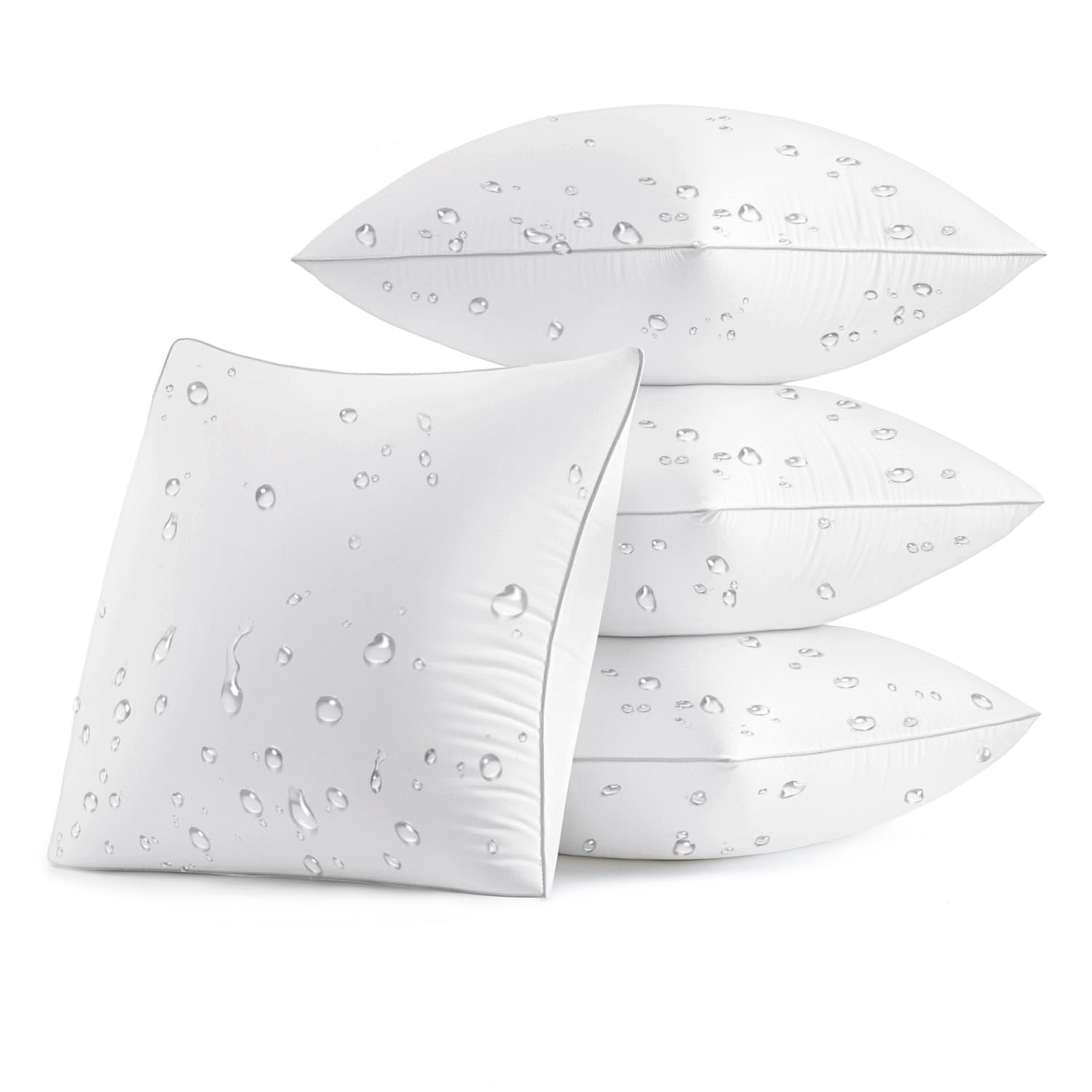 View 1 of ***FACTORY SEALED***MIULEE Pack of 4 18x18 Outdoor Pillow Inserts, Waterproof Decorative Square Throw Pillow Inserts for Patio Sofa Garden Porch Couch