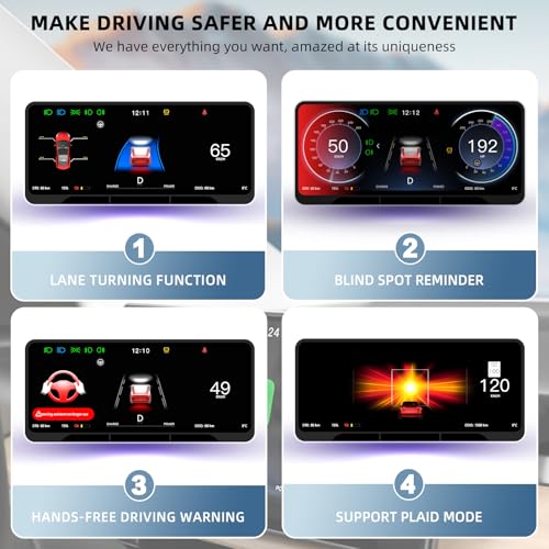 Image of 8.9'' Head Up Display for Tesla Model 3 Highland with Wireless /Wired Carplay Android Auto Bluetooth Synchronous Data,Equipped with Front Camera,OTA Update,Tesla Model 3 Highland Carplay Screen