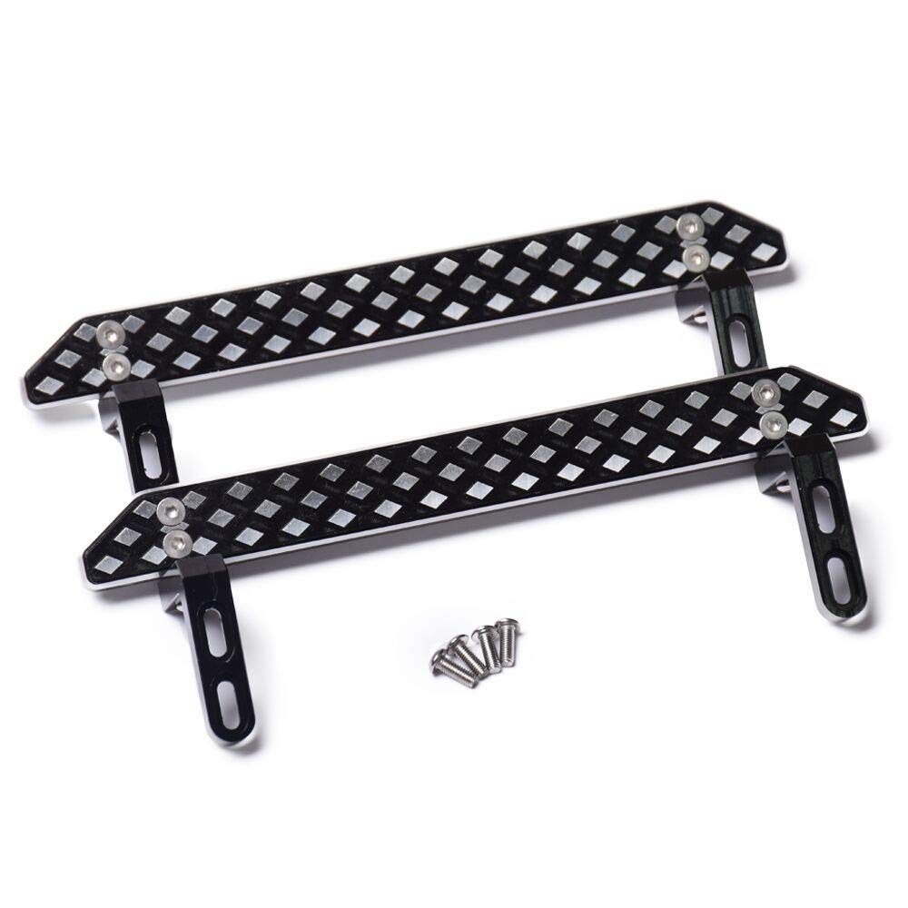 LAFEINA Metal Side Steps, Lateral Pedal Plates for 1:10 RC Crawler Car TRX-4 Modified Upgrade Parts Accessories (Black)