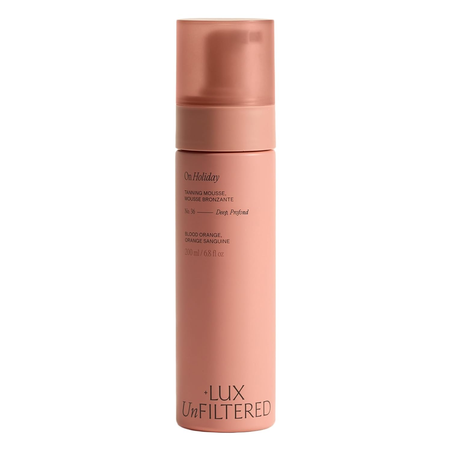 + Lux Unfiltered N°36 Deep Self Tanning Mousse - Self Tanner Mousse, Tanning Foam - Hydrating, Streak-Free, Natural-Looking Sunless Tanner - Vegan & Cruelty Free - Blood Orange