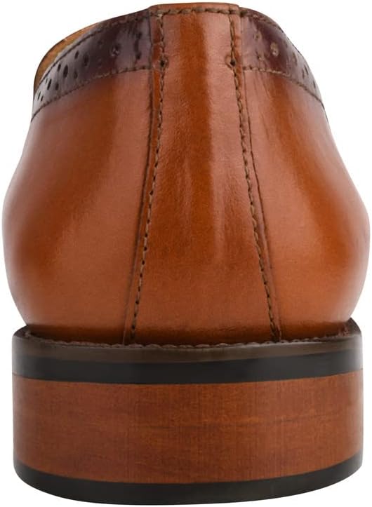 LIBERTYZENO Mens Genuine Leather Tassel Loafer Slip On Dress Shoes 7.5 Tan