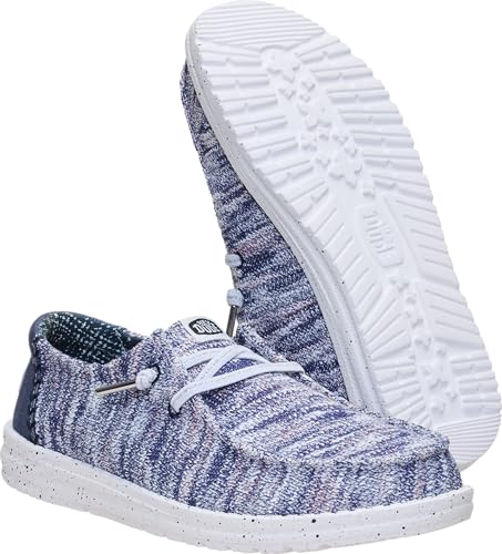 Image of HEYDUDE Women's Wendy Knit Shimmer Slip On Loafers | Lightweight Knit Shoes | Easy On Travel Ready