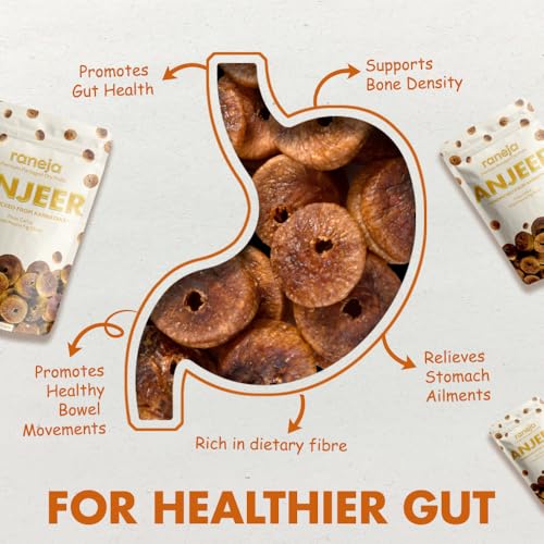 Image of Raneja 100% Natural Pre-mium Quality Dried Figs | 400 g | Anjeer | Rich Source of Calcium & Fibre | Source of Iron, Naturally | Low in Fat | Healthy Snack | Good For Weight Loss | Festive Gifting