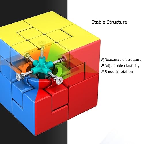 Miniatura 5 de AI-YUN Cubo de velocidad de marionetas 3x3, cubo mágico de vendaje 3x3, juguetes de rompecabezas para el cerebro, rotación limitada, cubo nuevo