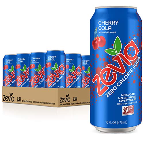 Zevia Zero Calorie Soda, Rainbow Variety Pack, Naturally Sweetened Soda, (24) 12 Ounce Cans & Cherry Cola, Zero Calorie Or Sugar, Naturally Sweetened & Tasty, 16 Fl Oz Cans Each, Pack Of 12 #TOP4