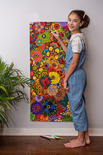 Sjprinter Giant Coloring Poster For Kids And Adults - Creative Fun For Classrooms, Care Facilities, Schools, Groups And Families (Flowers, 24" X 48) #TOP4