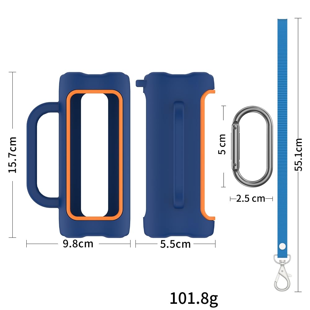 Schutzhülle für JBL Grip Lautsprecher, Silikon, stoßfest, mit Umhängeband, tragbar, staubdicht, für Bluetooth-Lautsprecher-Zubehör, in leuchtenden Farben (Violett)