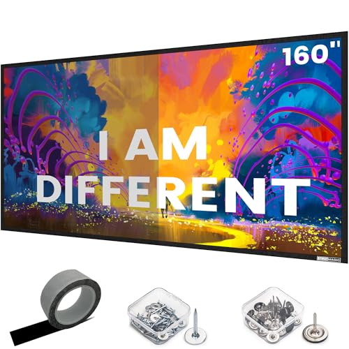 ALR Projector Screen Material for Standard Throw- for DIY Frame or Wall Mounted - High Contrast 70%...