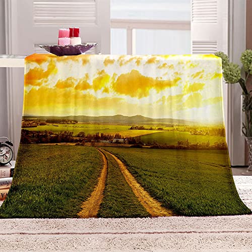 Couverture chaude hiver flannel douce et confortable grand format vert jaune - 3