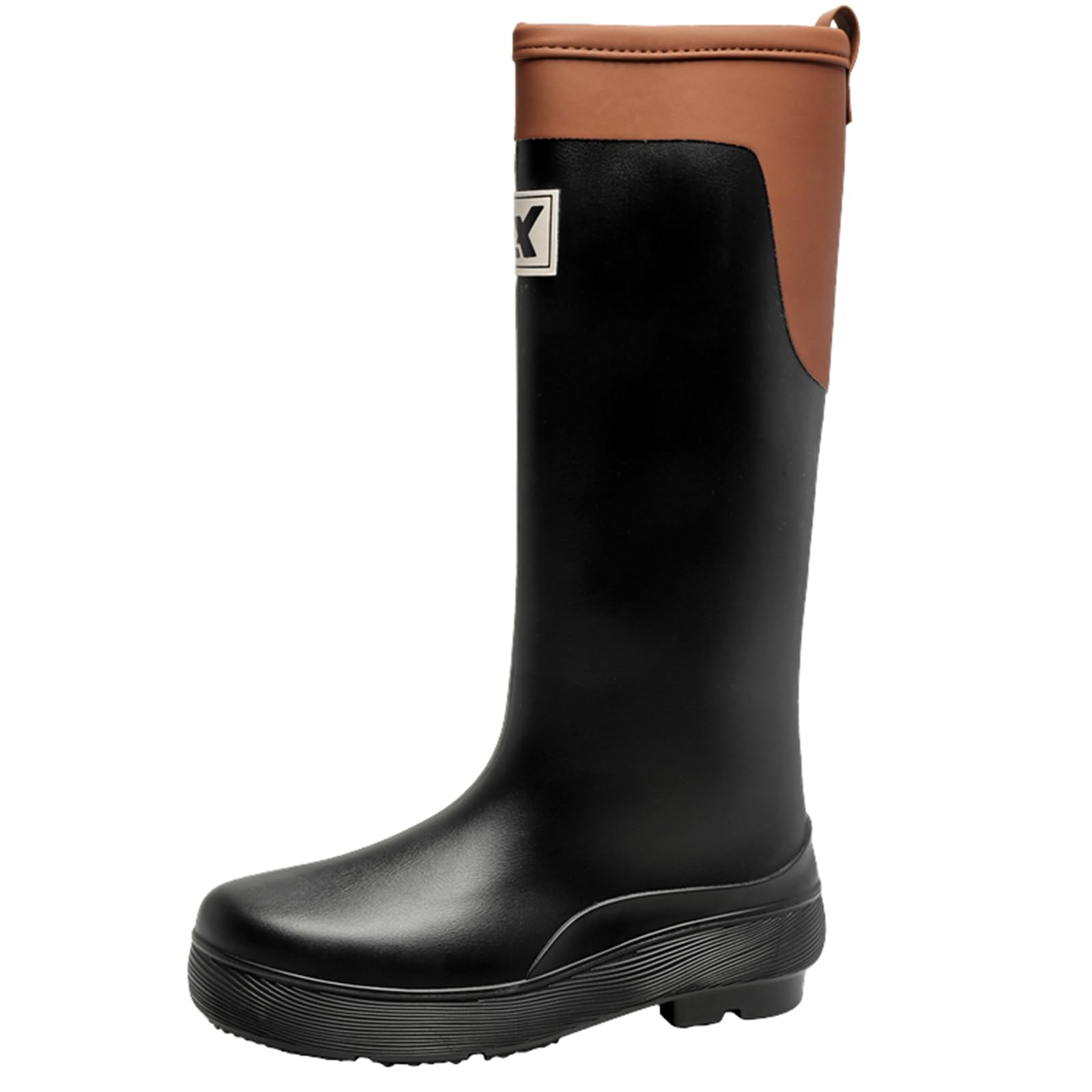 Bottes de pluie pour femme, hauteur moyenne, chaussures de jardin imperméables en PVC avec semelle antidérapante, légères et confortables pour l'extérieur et les jours de pluie