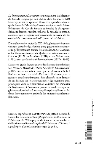 De l'impuissance à l'autonomie: Évolution culturelle et enjeux identitaires des minorités canadien