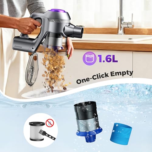 Image of UML0 Cordless Vacuum Cleaner, 40Kpa Powerful Suction Stick Vacuum Cleaners for Home, 45 Mins Runtime, 1.6L Dust Box, Anti-Tangle, 8-in-1 Rechargeable Vacuum for Hardwood Floor,Carpet,Pet Hair