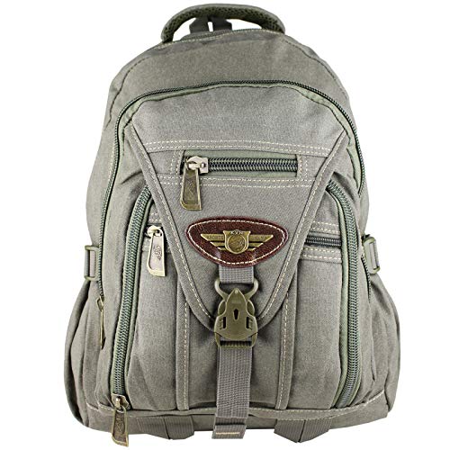 Mochila de Lona Resistente Tamanho Grande Comporta Notebook Verde KVN JA9606