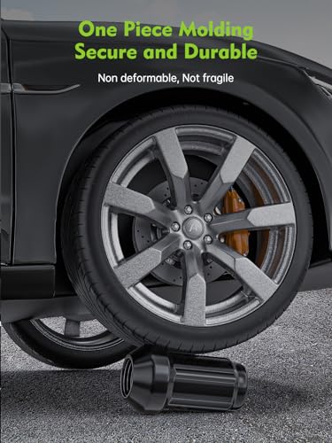 Image of AUTOPTIM 1 /2-20 Spline Lug Nuts - 20 Pcs Black Closed End Nuts with Socket