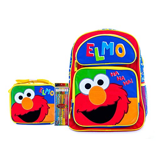 Kids School Large Backpacks and Lunchbox with Elmo and The Sesame Street