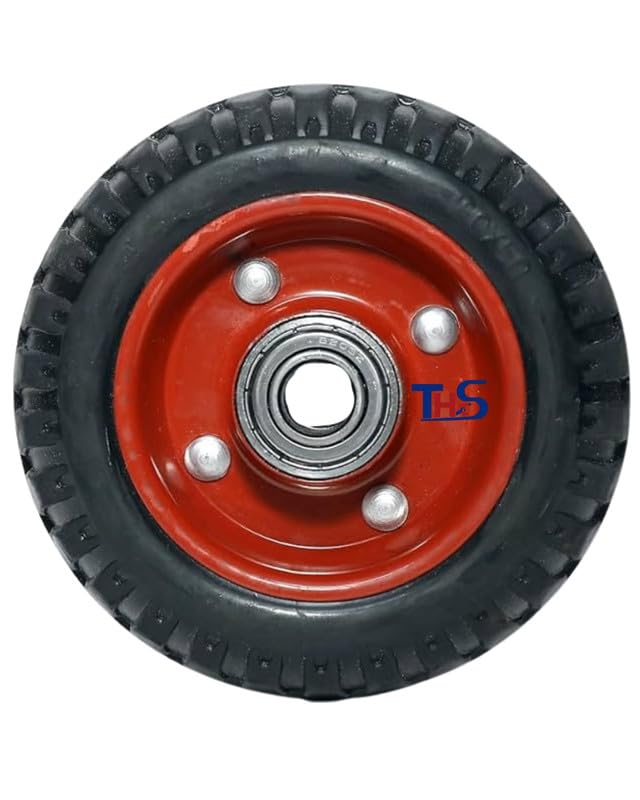 THS 8" 20050 200kgs Rubber Spare Castor Wheel | Heavy Duty Industrial Wheel for Trolleys, Carts & Machinery | Durable Non-Marking Rubber Wheel-image-24