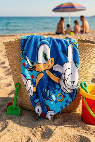 Clondo Strandtuch für Kinder für Sonic Fan – weiche Mikrofaser aus Polyester – Handtuch für Meer und Pool, lebendige Farben… – Ansicht 4