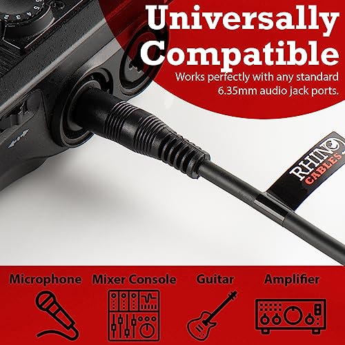 rhinocables 6.35mm Mono & TRS Jack Stereo Cable, Black, 20m - Image 4