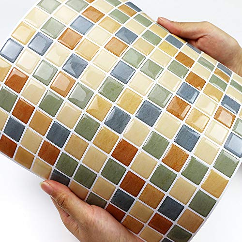 Yipscazo Peel and Stick Backsplash Tile for Kitchen, Kitchen Backsplash Peel and Stick in Org Maple (5 Sheets 10"x10") - Thumbnail 6