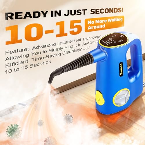 Image of Handheld Pressurized Steam Cleaner for Home - 15s Heat-Up 3-Level Adjustable Steam Cleaner with 14pcs Accessories, Multi-Surface Steamer for Cleaning Car Detailing, Tile, Grout, Chemical-Free(Blue)