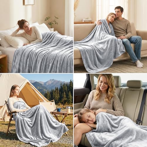 CozyLux Kuscheldecke Flauschig Decke 230x270 cm Hellgrau – Ansicht 5