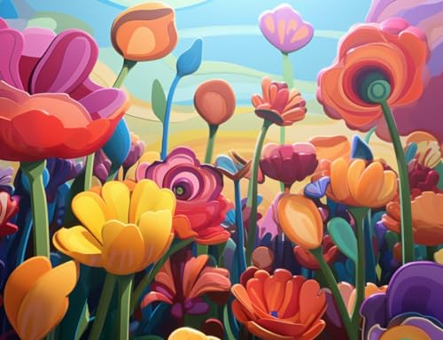 Kit de broderie de perles COKYIS 40x50cm pour décorer votre salon avec des fleurs colorées
