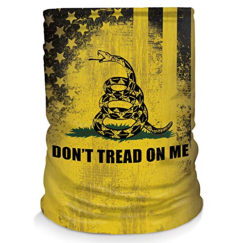 Controller Gear Neck Gaiter Face Mask Scarf - Made in USA. Sun & Dust Protection, Sport, Bandanas for Fishing, Hiking, Cycling, Motorcycling, Running - Don't Tread On Me - Not Machine Specific