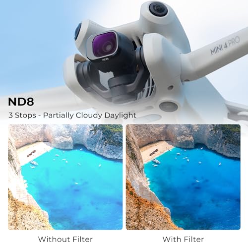 Image of K&F CONCEPT ND Filters Kit for DJI Mini 4 Pro, 4 Pack(ND8+ND16+ND32+ND64) | Neutral Density Light Reduction,Multi-Coated Optical Glass Filter,Footage Improve, Drone Camera Accessories - FD031