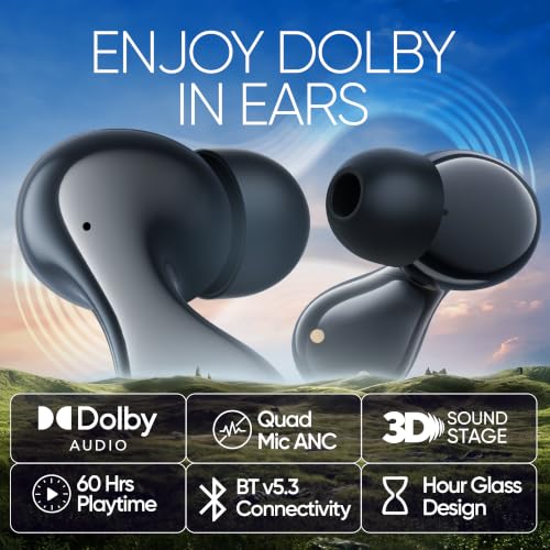 Mivi SuperPods Immersio Pro Quad Mic ANC Earbuds Ethereal Black - Image 3