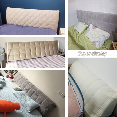Cxlt 01260 Head Board Covers Double Single Queen King Size Bed Head Cover Upholstered/Leather/Wood Bed Backrest Protector Dust-Proof Decoratio Crystal Velvet Stretch Bed Headboard Slipcover thumb #5