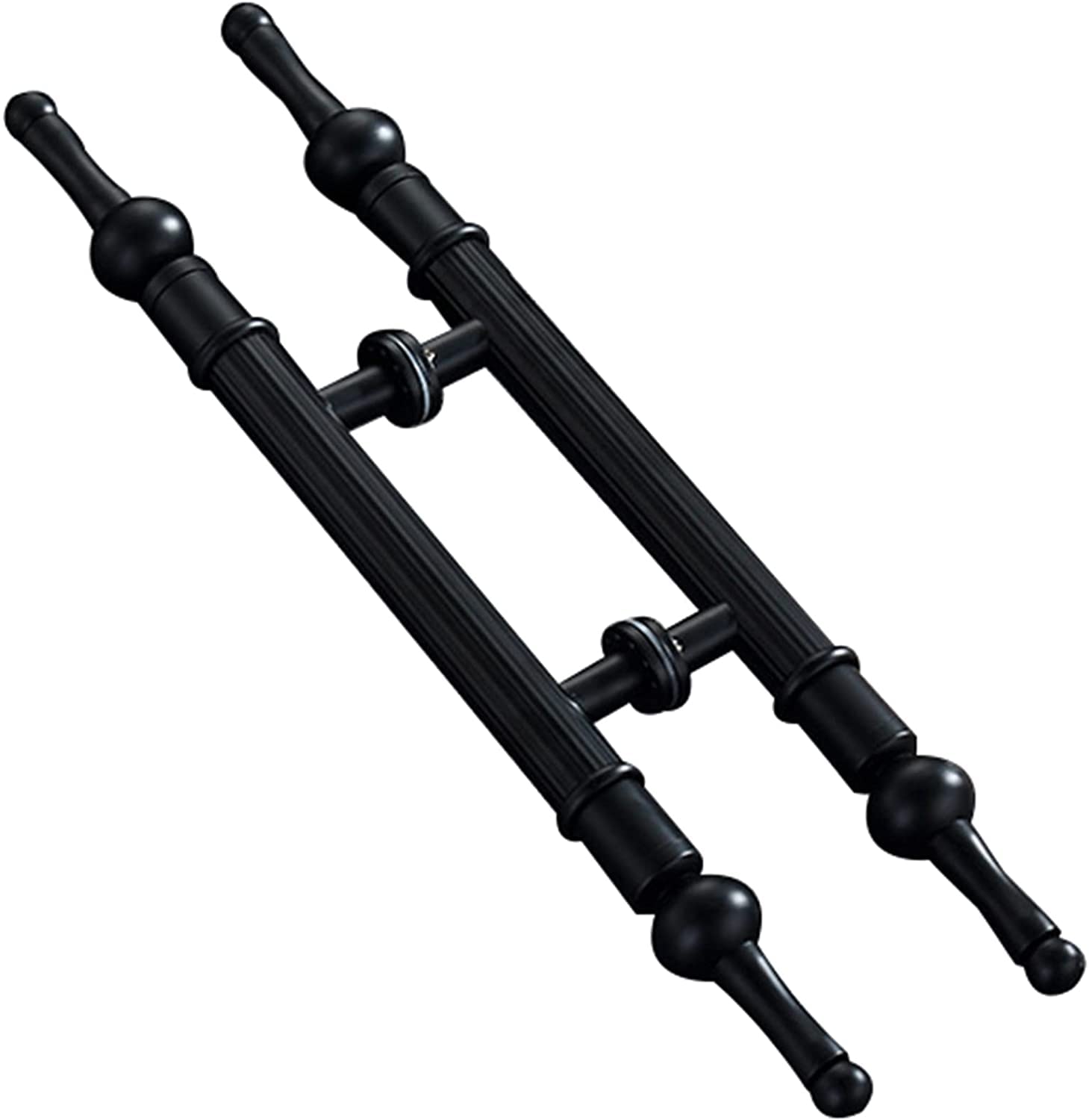 CWCQGH Pull Push Shower Kitchen Door Pulls Door Pull Heavy Duty Barn Door Handle,Hotel Hall KTV Coffee Shop Antique Push Pull Handle Interior Exterior Round Door Pull Handle Sta,Black-66cm/26in