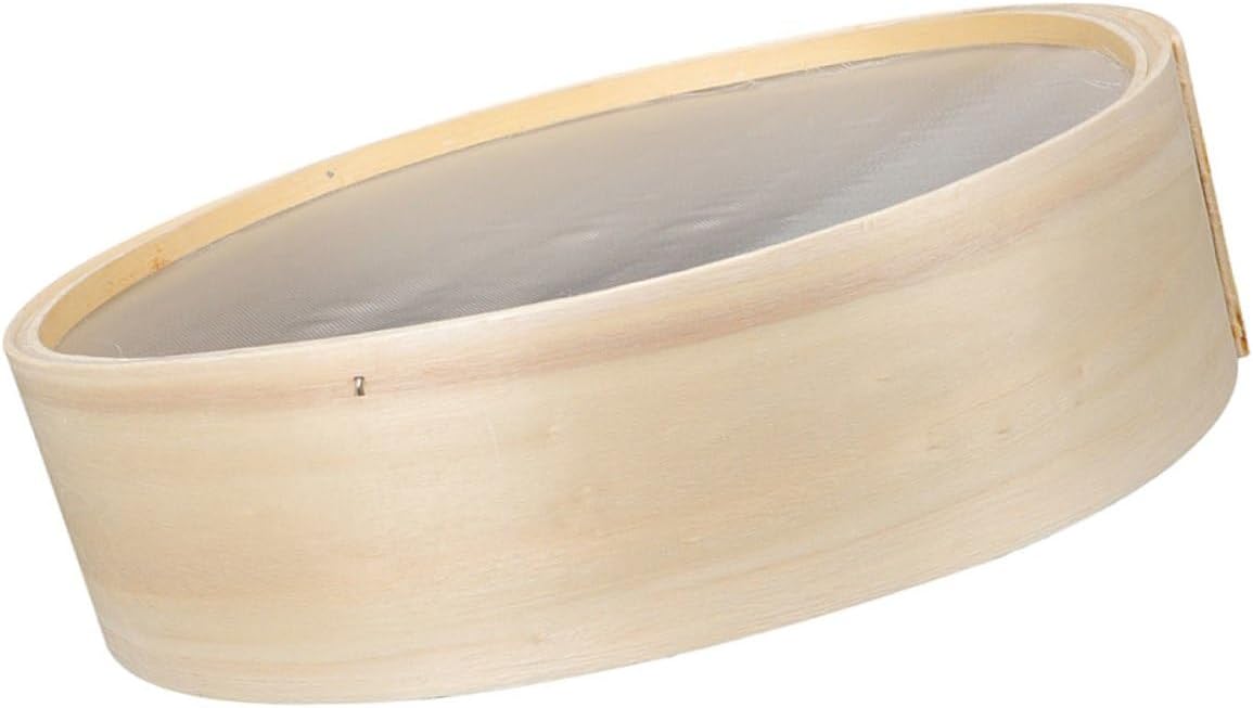 Wooden Flour Sieve Fine Mesh 30cm Diameter Manual Baking Sifter Kitchen Flour Filter for Baking and Soybean Milk Straining