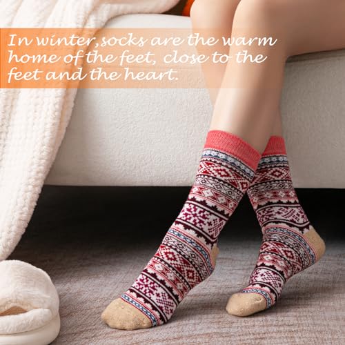 Image of Clothirily Wool Socks for Women, Thick Knit Winter Warm Boot Wool Socks