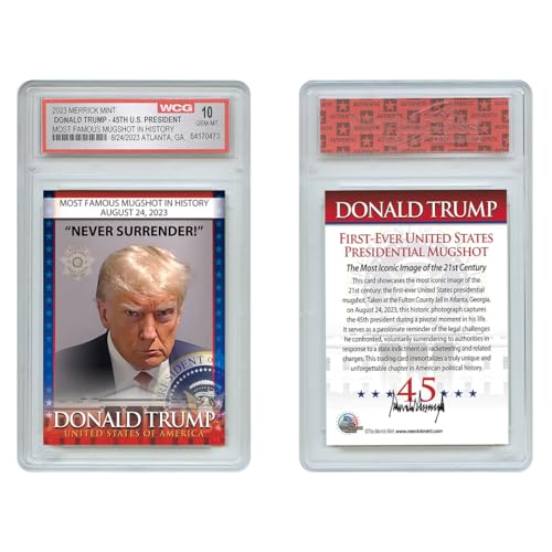Trump Mugshot Collector Trading Card - Graded Gem Mint 10 - Trump Collectibles, Perfect Patriotic & Political Gift. Proudly Made in America! - Image 7
