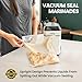 InstaSeal Vacuum Sealer for Food with 12 Bags, Preserves Foods 5x Longer, Space Saving Compact Upright Design Allows Machine to Seal Marinades, Soups, Meats for Sous Vide Cooking, Vegetables