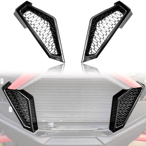 Image of UTV RZR PRO XP Front Grille Black Front Bumper Mesh Grill Compatible with 2020 2021 2022 2023 2024 Polaris RZR PRO XP XP4 Exterior Accessories Front Fascia Grill Insert Inlet Protection Bezel
