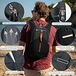 FIORETTO 15L Hiking Backpack for Women Men Mini Packable Backpack Lightweight Small Daypack for Camping Travel Outdoor, Black - Image 3