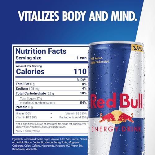 Red Bull Energy Drink 8.4 Fl Oz, Pack of 24