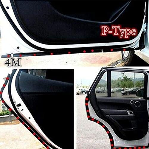 Image of Stick&Seal 4 Meter P-Shape Adhesive Rubber Seal EPDM Foam Trim Lock - Automotive Weather Strip for Window and Door, Weatherproof, Soundproofing (Black